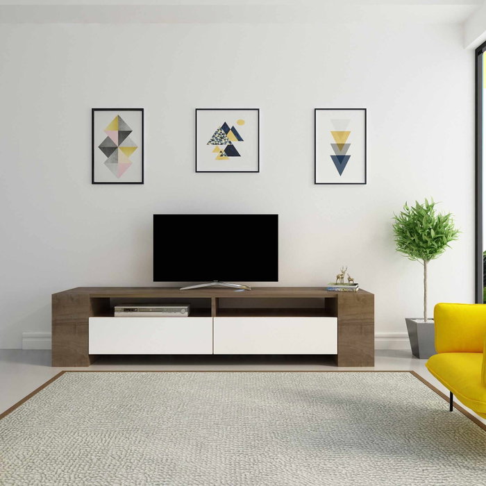Hanah Home Sosruko Soporte para TV Nogal y Blanco